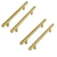 thumbnail image 1 of Juego de 4 tiradores de armario de latón cepillado con distancia central de 160 mm, juego de 4 tiradores dorados para armarios de cocina, tiradores de armario de acero inoxidable con tornillos ER, 1 of 5