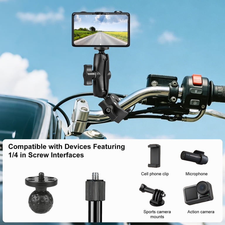 TSV, Motorcycle Camera Mount, Fit for Insta 360 X5 X4 X3, Selfie