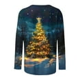 thumbnail image 5 of VgaVtl Womens Plus Size Tee Shirts Long Sleeve Christmas Women Tops Cute Holiday Regular Christmas Tree Leisure Tops,Red 5XL, 5 of 5