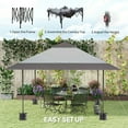 thumbnail image 3 of Barara King Outdoor Canopy Tent, Patio Portable Canopy,13' x 13' Pop Up Canopy Tent with Wheeled Carry Bag and 4 Sand Bags, Gray, 3 of 11