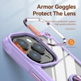 thumbnail image 3 of Allytechgroup Clear Case for iPhone 13 Pro Max, Slim Case with Metal Ring Kickstand, Armor Lens Protection Shockproof Anti-Fingerprint Soft TPU Frame + Hard PC Back Protective Case, Purple, 3 of 7