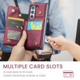 thumbnail image 6 of Dteck Case for Samsung Galaxy Z Fold  7,Magnetic PU Leather Card Slots Wallet Case with RFID Blocking Shockproof Protective Stand Phone Cover for Women Men,Winered, 6 of 7