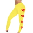 thumbnail image 5 of Feancey Holiday Sales 2025 Yoga Pant Leggings for Women Valentines Day Love Heart Print Workout Tights High Waisted Tummy Control Skinny Pants Scrunch Butt Lift Leggings Yellow XL, 5 of 7