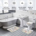 thumbnail image 6 of Pink Yellow Flower Bathroom Rugs Set Red Rose Spring Plant Pastoral Style Non Slip Absorbent Soft Bath Mats 3 Piece Set with Bathroom Rug, U-Shaped Floor Mat, Toilet Seat Cover Small Size, 6 of 9