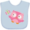 thumbnail image 3 of Inktastic Pink Owl and Butterfly Girls Baby Bib, 3 of 4
