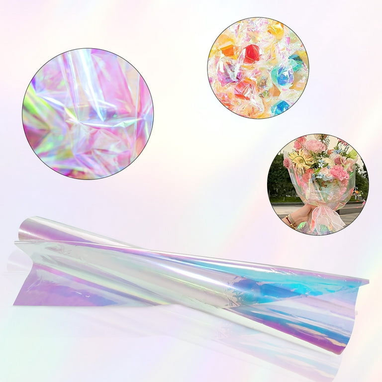 66 Ft X 34 in Extra Wide Iridescent Cellophane Wrap Roll