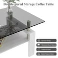 thumbnail image 4 of Alvantor 39-inch Glass Top Coffee Table with White MDF Base, 4 of 7