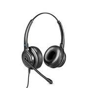 Leitner LH245XL - Wired Office Headset with Microphone for Desk Phones - Works with 99% of Office Telephones - Landline Phone Connection (RJ9 Phone Jack) - 5-Year Warranty