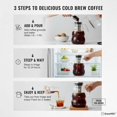 thumbnail image 5 of - Cold Brew Coffee Maker (2.0L/68Oz), Sleek Wave Borosilicate Glass Pitcher with Stainless Steel Filter, Airtight Lid + Wide Spout Comfort Handle, Effortless Manual, Sophisticated Gift, 5 of 5