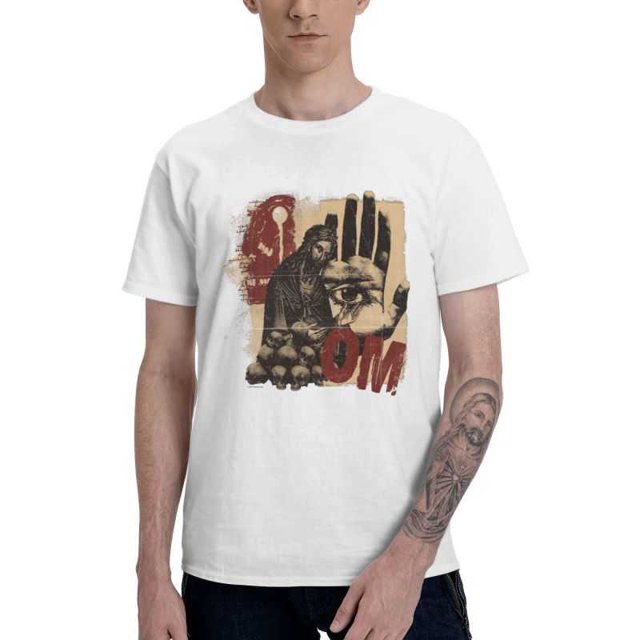 Camiseta espiritual OM Aum para hombre, de manga corta, de algodón, con estampado de Namaste, budismo e hinduismo, ideal como regalo