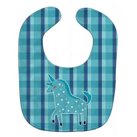 Unicorn in Plaid Baby Bib