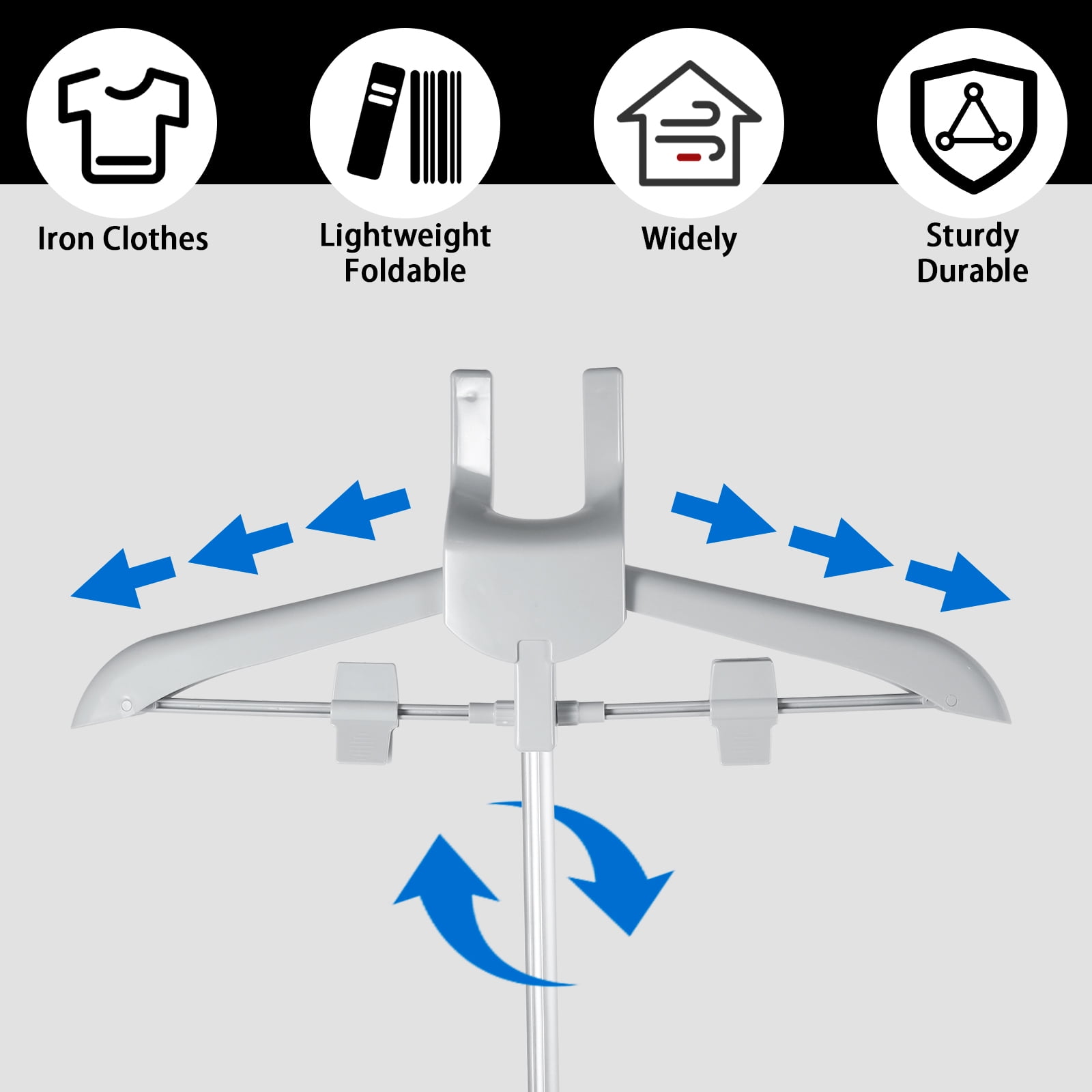 Hvxrjkn Steamer Stand Telescopic Garment Steamer Rack Height Adjustable Garment Steamer Clothes Rack Foldable Standing Garment Hanger for Steaming Clothes