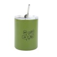 thumbnail image 1 of Taza de café de acero inoxidable de 12 onzas y 320 ML con tapa de pajita verde taza de viaje de café térmica portátil, 1 of 10