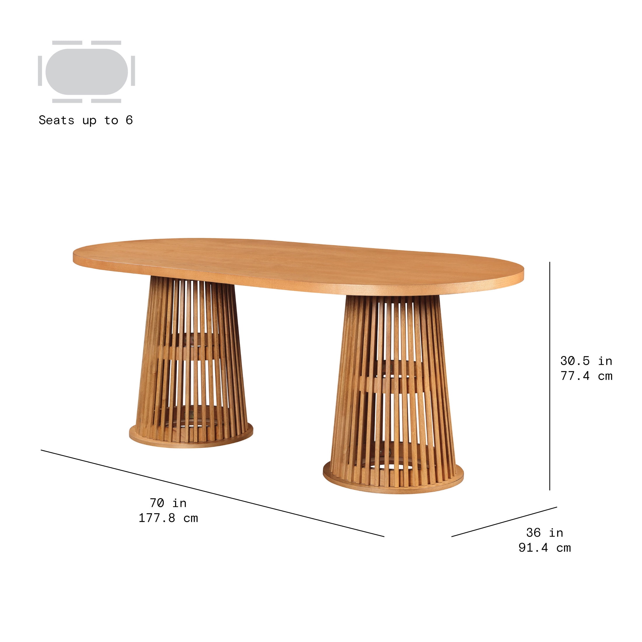Beautiful by Drew Oval Dining Table, Warm Honey