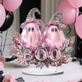 thumbnail image 3 of Decorr Halloween Acrylic Tabletop Decor, 7.87" Pink Cute Ghost Pumpkin Freestanding Ornament, 2D HD Print Waterproof Halloween Decorations for Farmhouse Mantel Tiered Tray &Fall Home Layout, 3 of 7