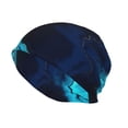 thumbnail image 3 of Kll Blue Marble And Gold Winter Fall Beanie Knit Hats For Men & Women - Warm & Soft Stylish Toboggan Caps For Cold Weather, 3 of 9
