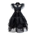 thumbnail image 1 of Disfraz de Cosplay de Wednesday Addams, vestido gótico negro, trajes para niños y adultos, vestido de Carnaval de Halloween, ropa de fiesta para mujeres y niñas 9-10T (etiqueta 150) Gao Jinjia LED, 1 of 2
