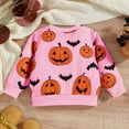 thumbnail image 4 of Generic Toddler Baby Kids Boys Girls Halloween Long Sleeve Crewneck Pumpkin Prints Pullover T Shirt Sweatshirt Tops Winter Clothes(2-3 Years,Pink), 4 of 5