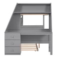 thumbnail image 3 of Newboti Furniture Twin over Full Bunk Bed with Trundle and Built-in Desk, Three Storage Drawers and Shelf, Gray NO.43796, 3 of 15