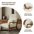 thumbnail image 6 of Bestier Mid-Century Modern Accent Chair with Solid Wood Frame & Pillows, 37" Upholstered Reading Lounge Chair for Living Room, Bedroom, Beige, 6 of 10