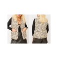 thumbnail image 2 of Diconna Gilet Imprimé Léopard pour Femmes, Élégant Sans Manches avec Poches pour Rue Décontractée, 2 of 7