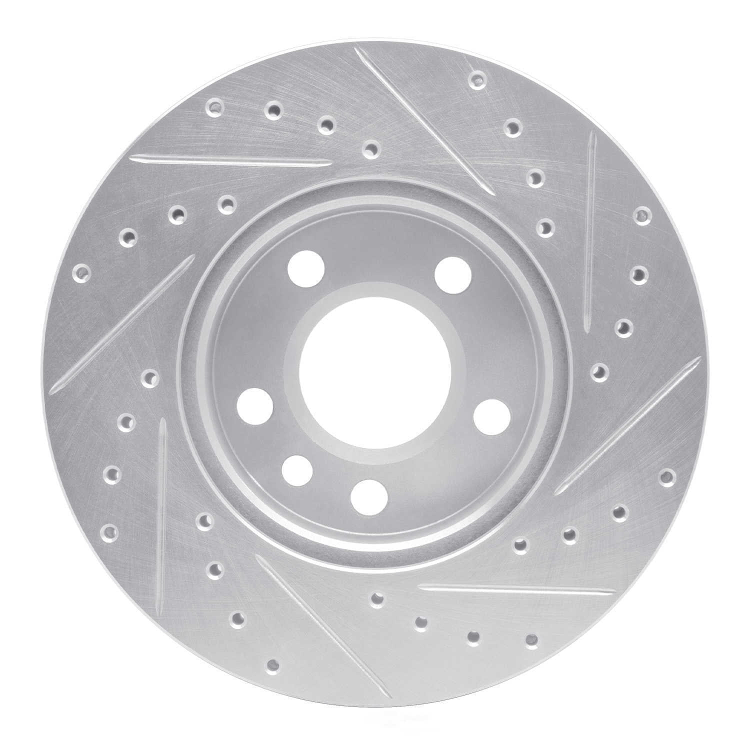 Dynamic Friction Company 631-74043L DFC Brake Rotor - Drilled And Slotted - Silver