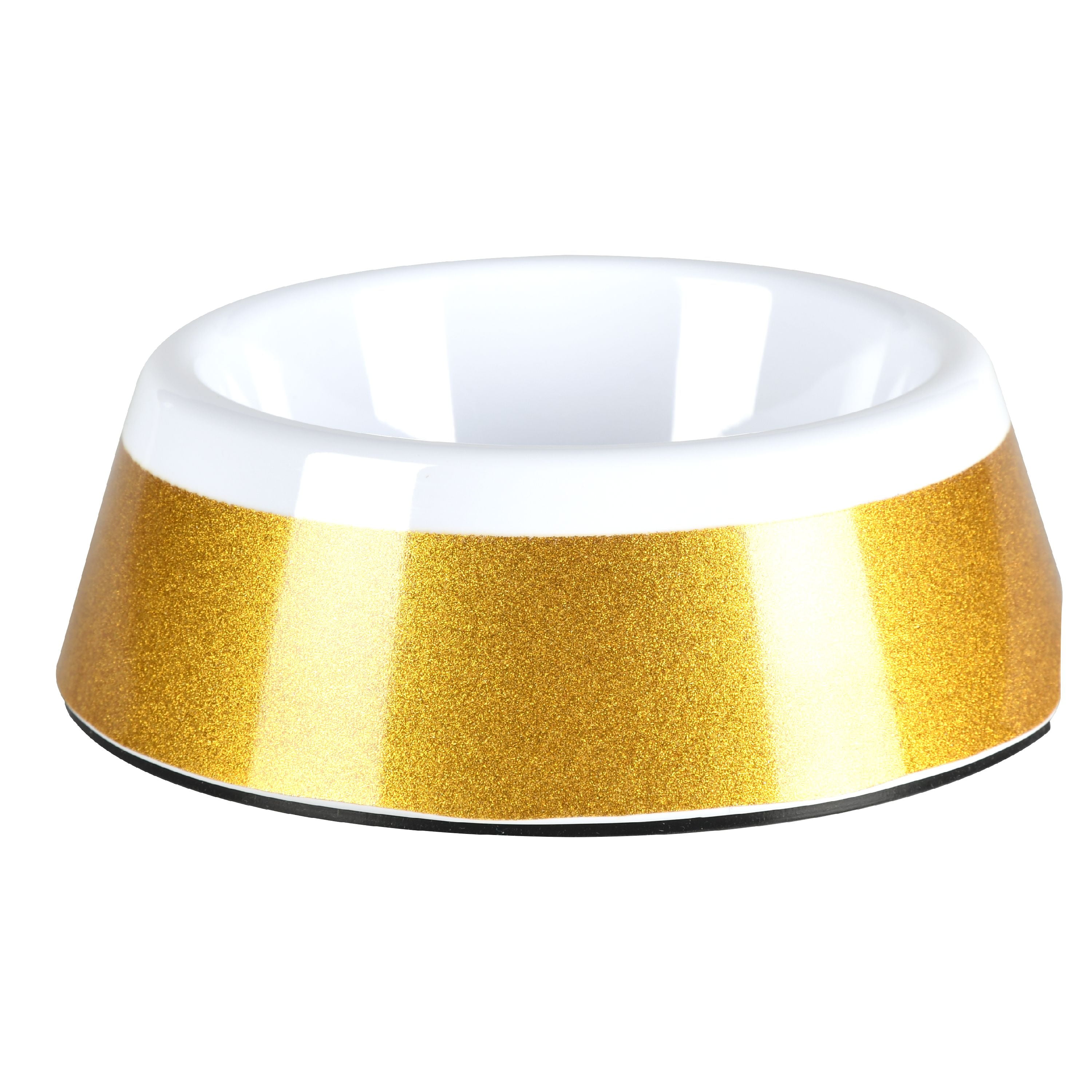 Vibrant Life Gold Glitter Dog Bowl, 12 oz