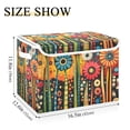 thumbnail image 5 of Yayeee Collapsible Cube Storage Bin with Lid Fabric Closet Decorative Basket with Handles, Red Colorful Flowers with Dots, 5 of 7