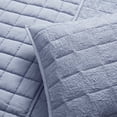 thumbnail image 6 of Mainstays Solid Textured Box Crinkle Quilted Pillow Sham, Blue, Standard/Queen, Soft Wash, 2 Pack, All Ages, 6 of 6