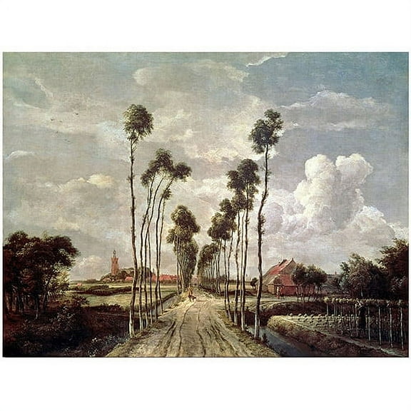 Trademark Fine Art Meindert Hobbema The Avenue at Middelharinis, 1689 Canvas Wall Art - 24x32