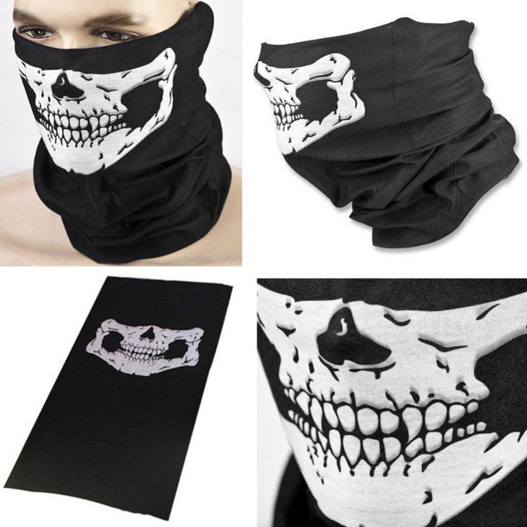 V BESTLIFE Breathable Skull Halloween Face Mask, Black, for