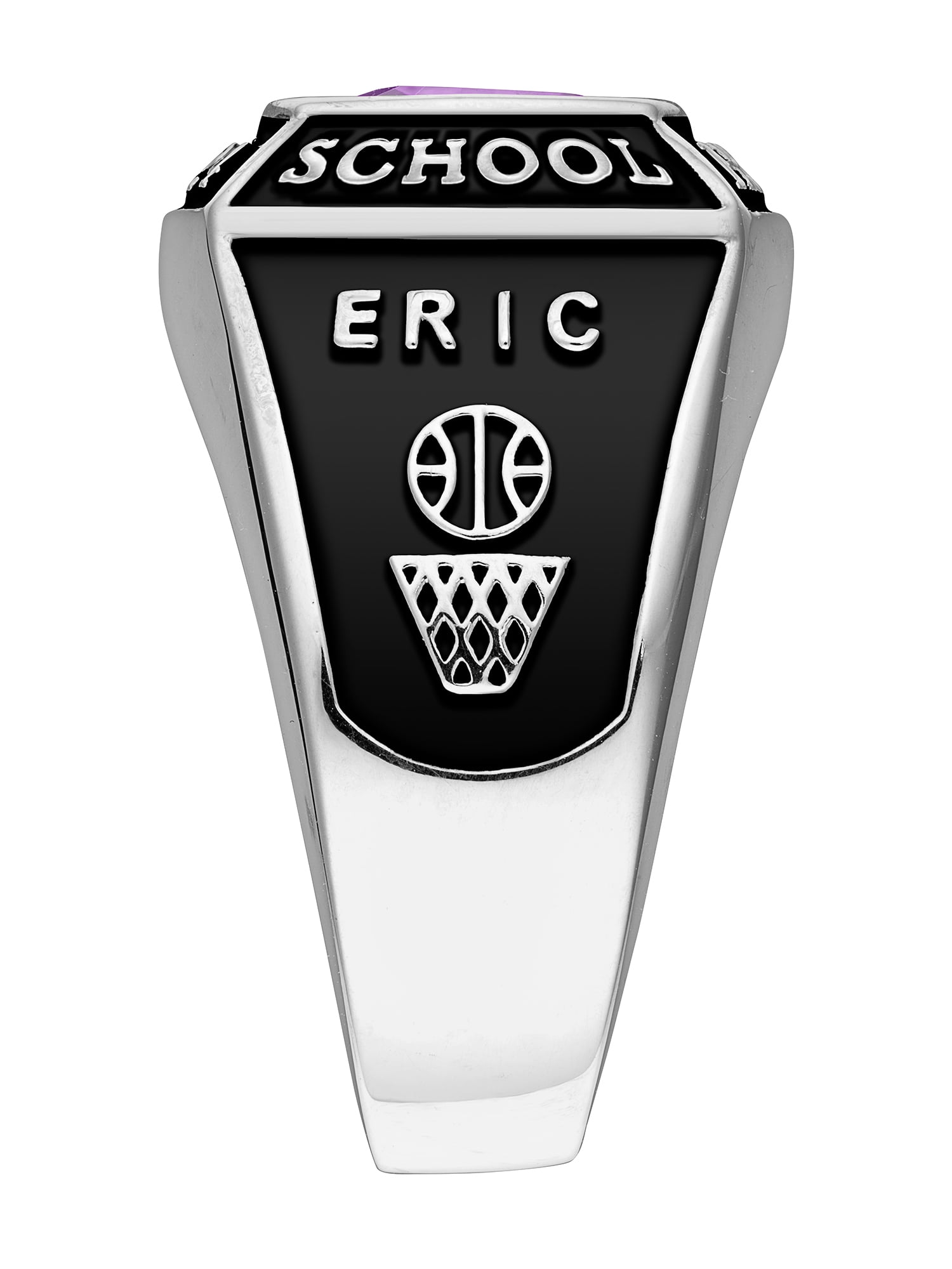 Order Now for 2025 Graduation, Freestyle Men's Platinum Plated Classic Square Birthstone Class Ring, Personalized, High School or College Graduation
