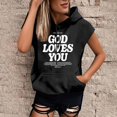 thumbnail image 1 of TINZ Sweat à Capuche Mode Grande Taille pour Femmes Manches Courtes Blouse Ample Haut de Plage Course 4x Tops pour Femmes Baseball Grande Taille pour Femmes 2TG, 1 of 3