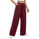 thumbnail image 3 of Pantalones Deportivos Anchos de Cintura Alta para Mujer, Holgados y con Cordón, A para Adolescentes Vino Tinto L, 3 of 10