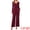 Burgundy, variant on DARING DIVA Women's V Neck Drawstring Long Sleeve Wide Leg Casual Sets XS Black
