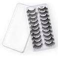 thumbnail image 2 of Kit de 10 pares de pestañas postizas, pestañas postizas 3D, pestañas largas naturales y esponjosas, pestañas postizas de banda suave reutilizables, extensión de pestañas de maquillaje negro de lujo, 2 of 5