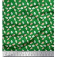 thumbnail image 1 of Soimoi Green polyester Crepe Fabric Dot & Cupcake Food Print Fabric by the Yard 52 Inch Wide, 1 of 3