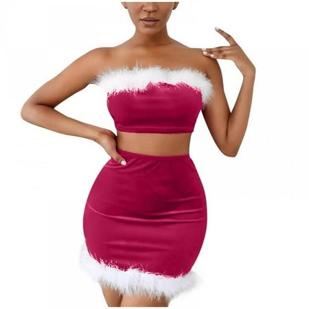 

Patlollav Womens Home Underwear Christmas Erotic Lingerie Gold Velvet Stitching Sexy Lingerie Set