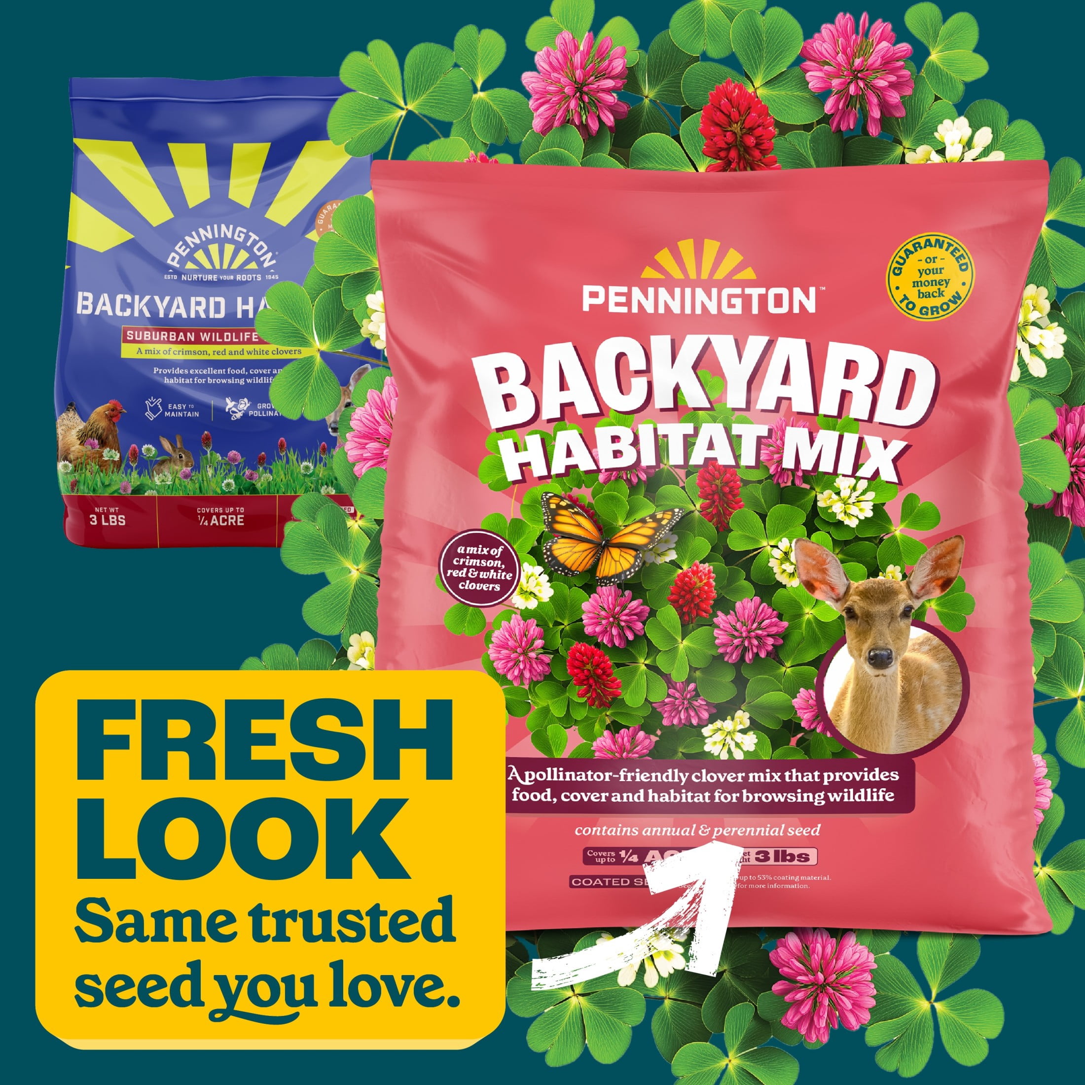 Pennington Backyard Habitat Wildlife Clover Seeds and Grass Seed Mix, 3lb
