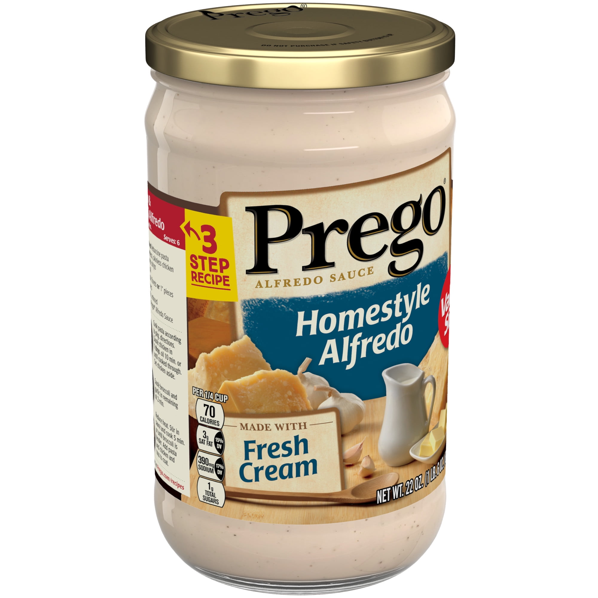 Prego Pasta Sauce Homestyle Alfredo Sauce 22 Ounce Jar Walmart Com Walmart Com
