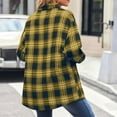 thumbnail image 4 of Trushoes Women's Yellow Plaid Shirt - Size S, Oversized Polyester, Wrinkle Resistant - Spring Fall Casual Shacket, 4 of 7