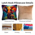thumbnail image 3 of Elephant Mom and Little Elephant DIY Latch Hook Pillow Kits for Adults Printed Pillowcase Crochet Yarns Hooking Handmade Pillow Cover Cushion for Home Sofa Decoration 17x17inch, 3 of 7