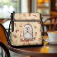 thumbnail image 3 of HELLHERO Hedgehog and Maple Leaf Pattern Durable Crossbody Bag for Travel Short Trips, Versatile Lightweight Ladies’ Leather Crossbody Shoulder Bag Stylish Shoulder Purse, 3 of 7