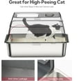 Enclosed Stainless Steel Cat Litter Box with Lid, XL Extra Large Litter