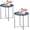 Dark Blue, variant on End Table Set of 2, Outdoor Side Table, Small Patio Table Metal Side Table, Round Folding Side Table, for Outdoor and Living Room,Green