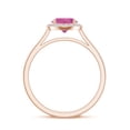 thumbnail image 3 of Natural Pink Tourmaline Halo Engagement Ring with Moissanite in Rose Gold Plated/ 925 Sterling Silver| Oval Shaped October Birthstone, Birthday, Anniversary, Wedding Jewelry, Ring Size 9, 3 of 4