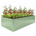 thumbnail image 1 of Outsunny Galvanized Raised Garden Bed, 8'x4'x2' Planter Box, Light Green, 1 of 10