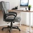 thumbnail image 2 of Furmax High-back Executive Office Chair with Lumbar Support Height Adjustable Swivel PU Leather Chair, Gray, 2 of 7