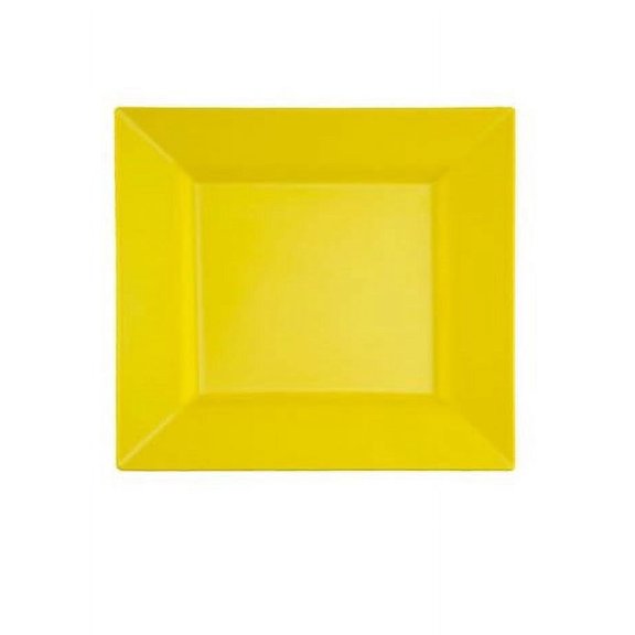 Party Source Butternut Yellow 9.5" Square Plastic Dinner Plates 10ct.