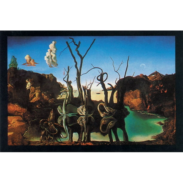 Poster Studio B Dali Swans Reflecting Elephants 23